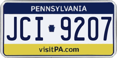 PA license plate JCI9207