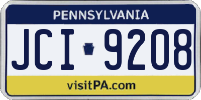 PA license plate JCI9208