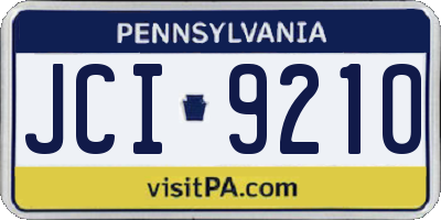 PA license plate JCI9210
