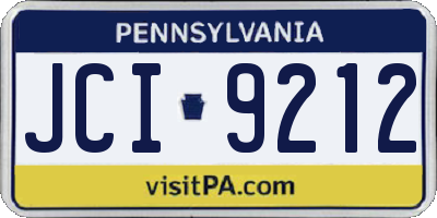 PA license plate JCI9212