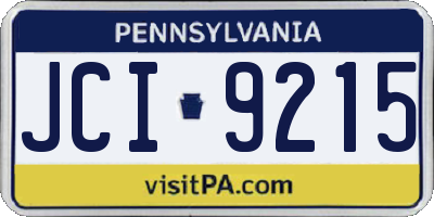 PA license plate JCI9215