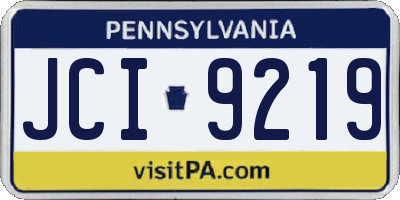 PA license plate JCI9219