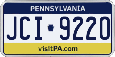 PA license plate JCI9220