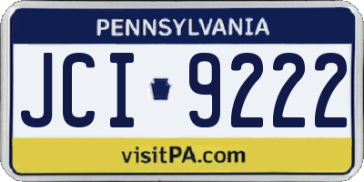PA license plate JCI9222