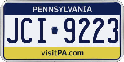PA license plate JCI9223