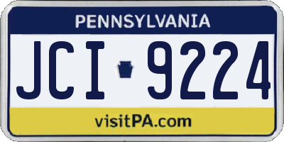 PA license plate JCI9224