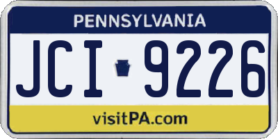 PA license plate JCI9226