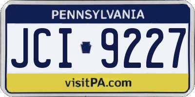PA license plate JCI9227