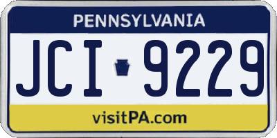 PA license plate JCI9229