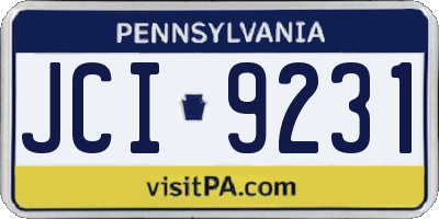 PA license plate JCI9231