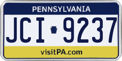 PA license plate JCI9237