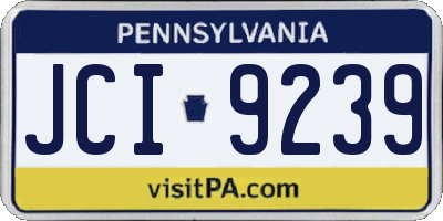 PA license plate JCI9239