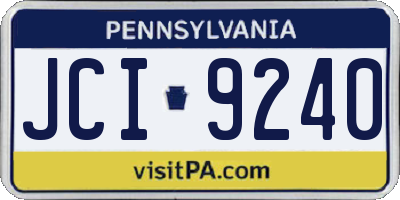 PA license plate JCI9240