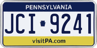 PA license plate JCI9241
