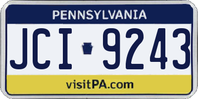 PA license plate JCI9243
