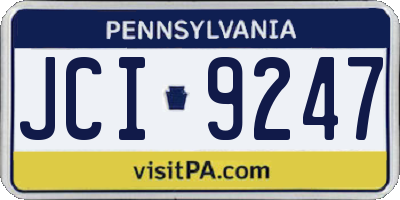 PA license plate JCI9247