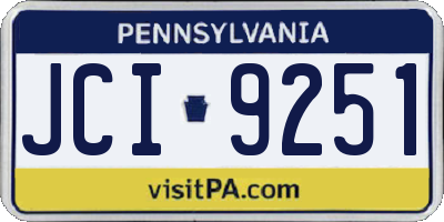 PA license plate JCI9251