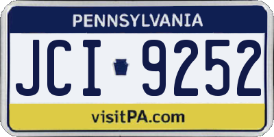 PA license plate JCI9252