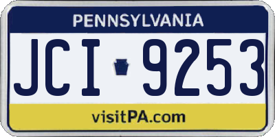PA license plate JCI9253