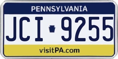 PA license plate JCI9255