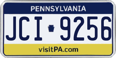 PA license plate JCI9256