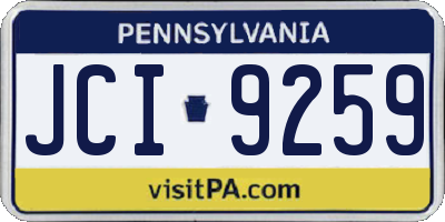 PA license plate JCI9259