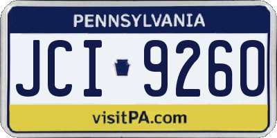 PA license plate JCI9260