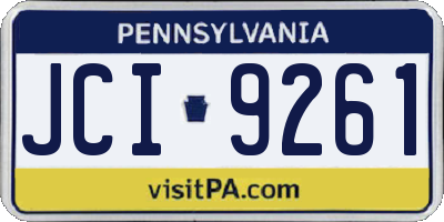 PA license plate JCI9261