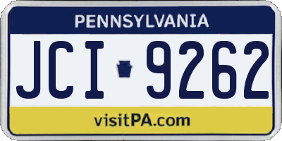 PA license plate JCI9262