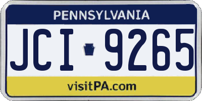 PA license plate JCI9265