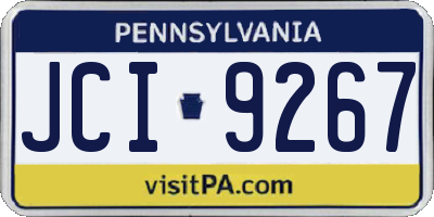 PA license plate JCI9267