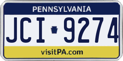 PA license plate JCI9274