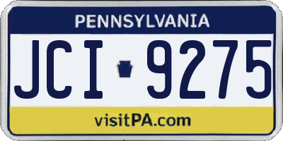 PA license plate JCI9275