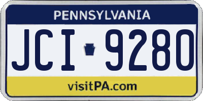 PA license plate JCI9280