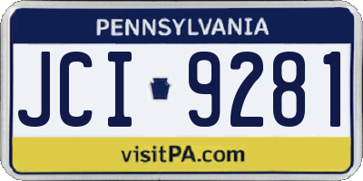 PA license plate JCI9281