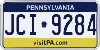 PA license plate JCI9284