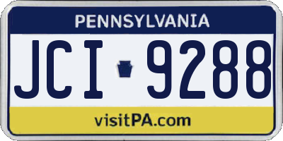 PA license plate JCI9288