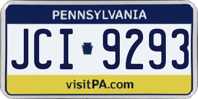PA license plate JCI9293