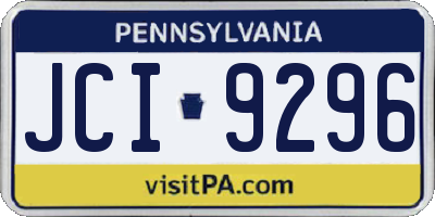 PA license plate JCI9296