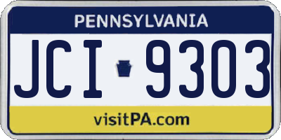 PA license plate JCI9303