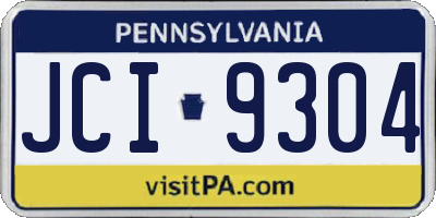 PA license plate JCI9304