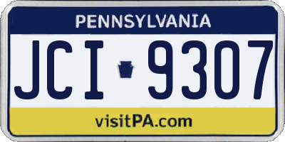 PA license plate JCI9307