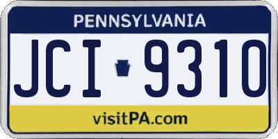 PA license plate JCI9310