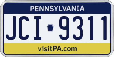 PA license plate JCI9311