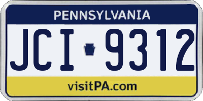 PA license plate JCI9312
