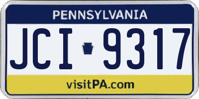 PA license plate JCI9317