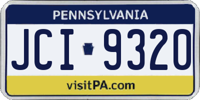 PA license plate JCI9320