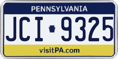 PA license plate JCI9325
