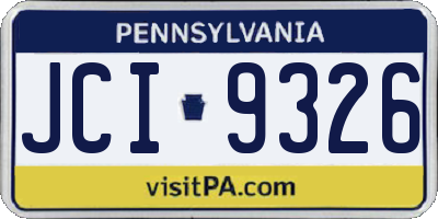 PA license plate JCI9326