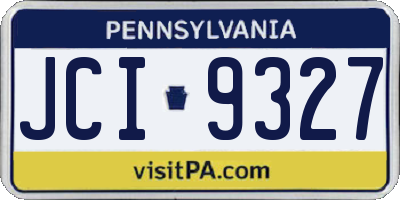 PA license plate JCI9327